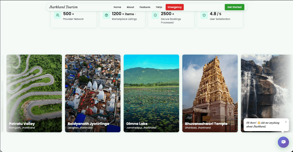 Jharkhand Tourism Platform project cover